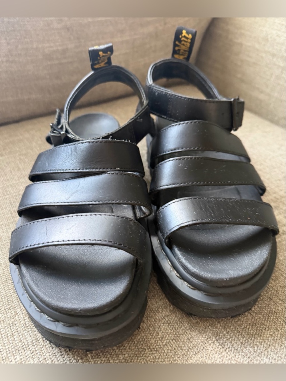 Dr Martens Black Chunky Strappy Sandals - Picture 2 of 6